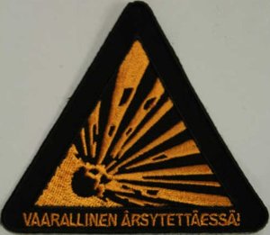 haalarimerkki vaarallinen ärsytettäessä